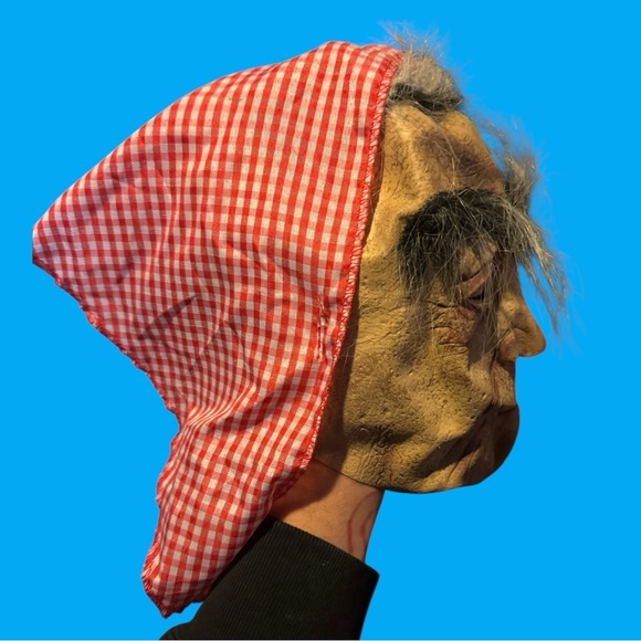 Spirit Halloween Babushka Grandma Old Lady Mask with Hair Horror Cosplay Costume - Picture 2 of 3